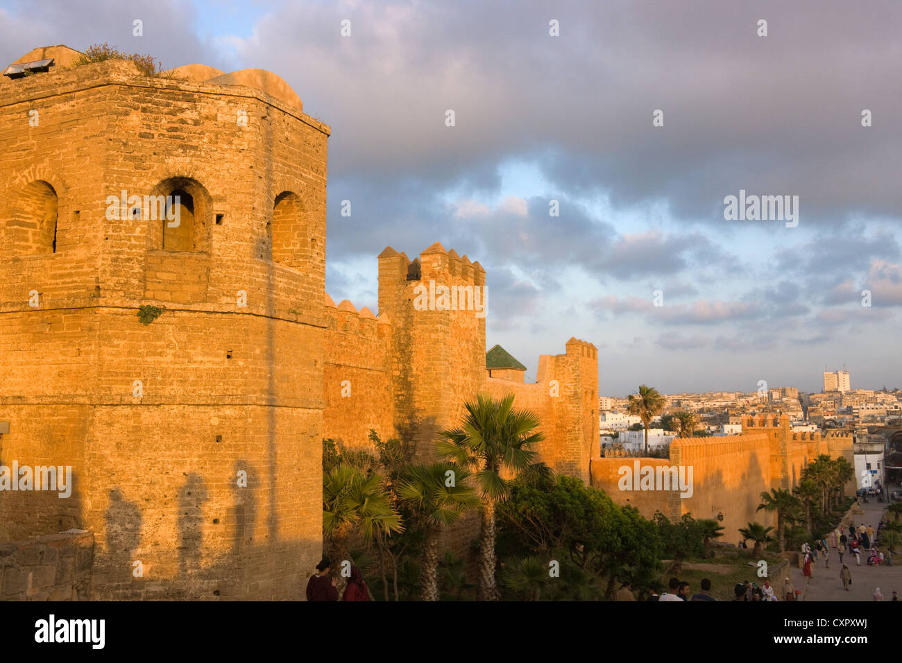 Outer Wall of Andalusian Gardens, Kasbah des Oudaias, Rabat, Morocco Stock Photo