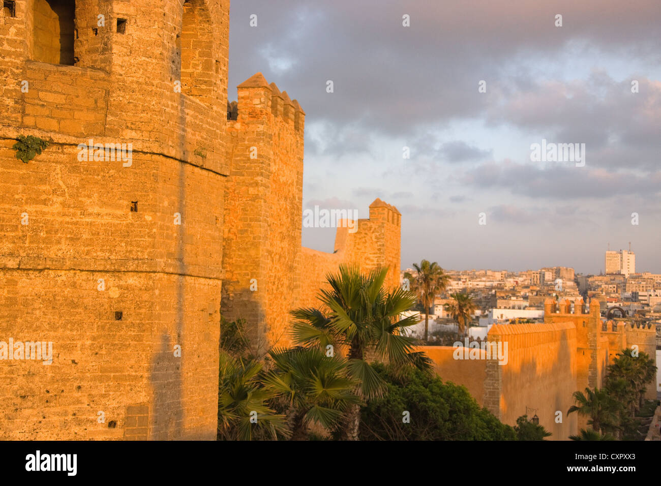 Outer Wall of Andalusian Gardens, Kasbah des Oudaias, Rabat, Morocco Stock Photo