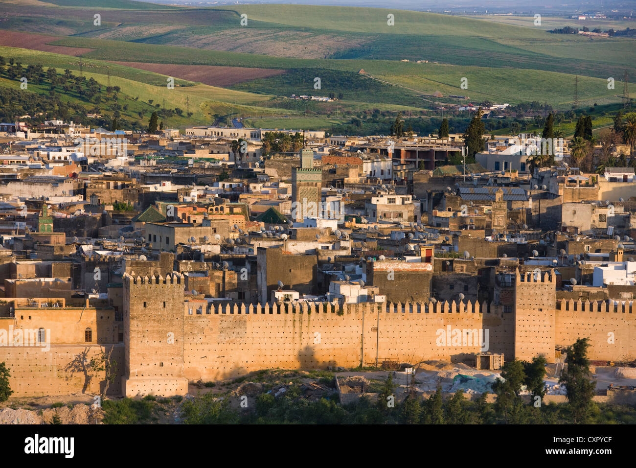 Cityscape of old medina, Fes, Morocco Stock Photo