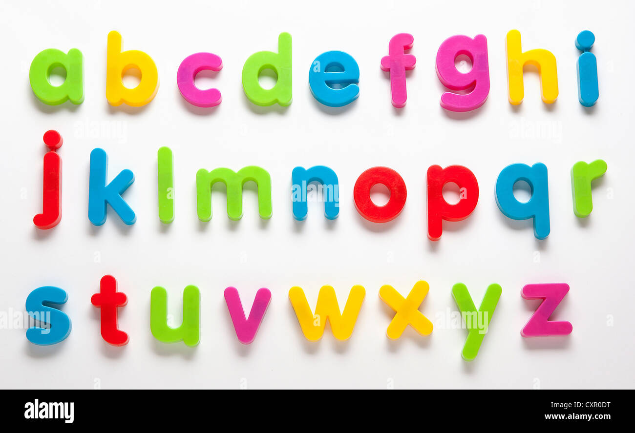 Alphabet fridge magnets Stock Photo