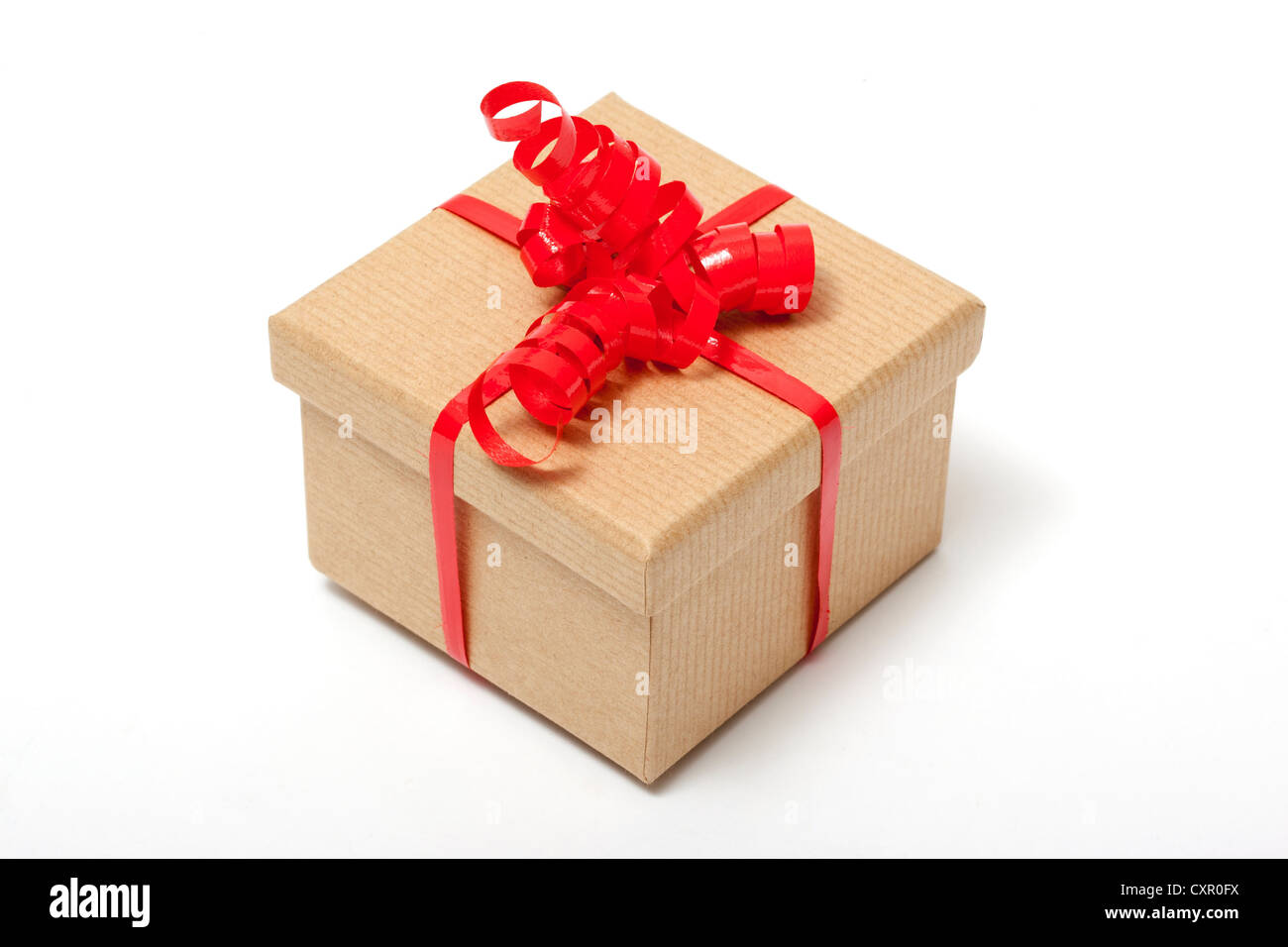 Gift box with red ribbon Stock Photo Alamy