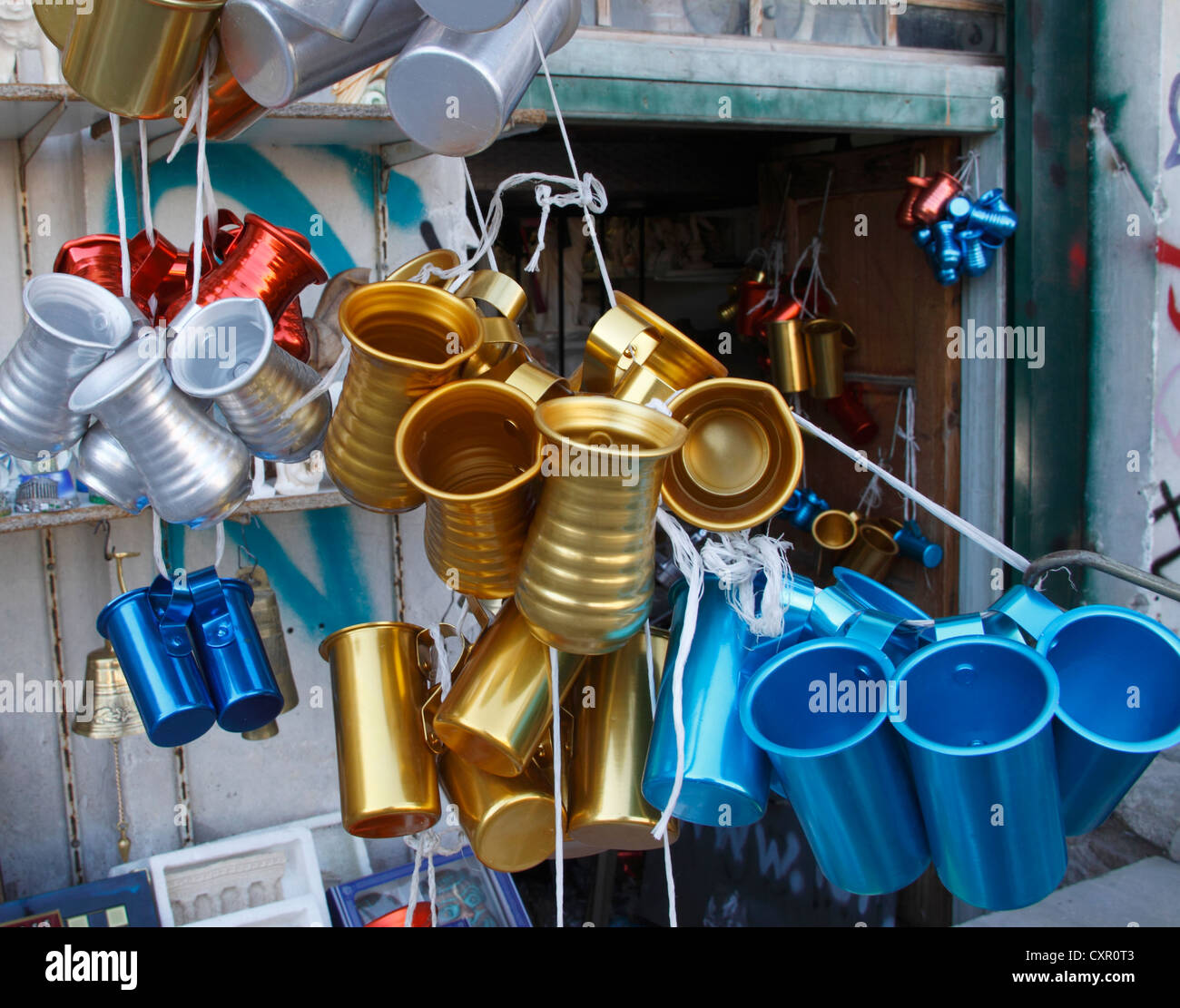 Retsina wine tin cups, Souvenir shop, Dexippou street, near Monastiraki