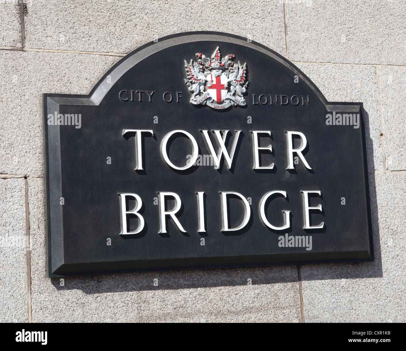 Tower Bridge road sign Stock Photo