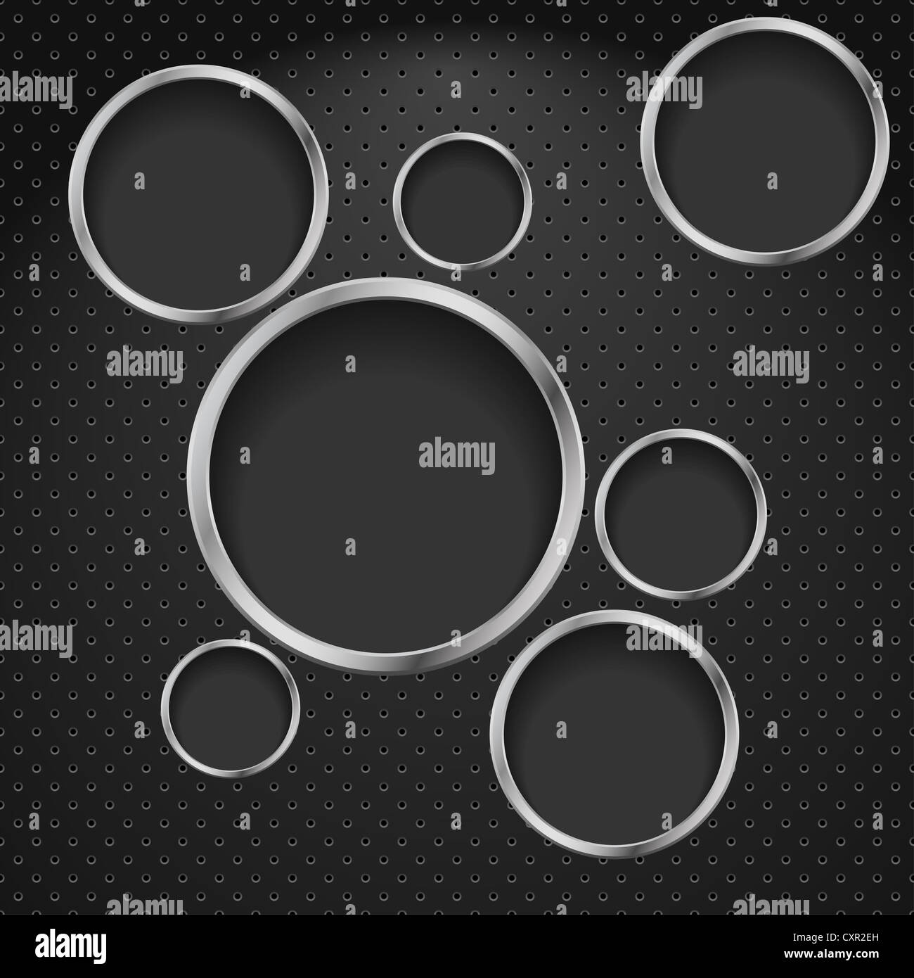 Abstract metal background with circles. Design template Stock Photo Alamy