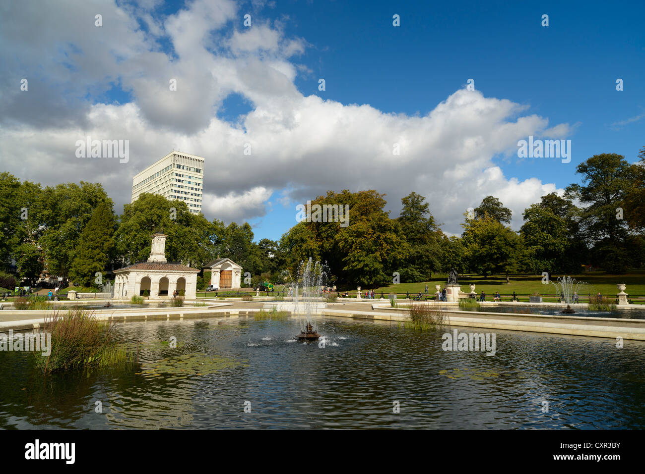 The Italian Gardens in Kensington Gardens,Lancaster Gate,London Stock Photo