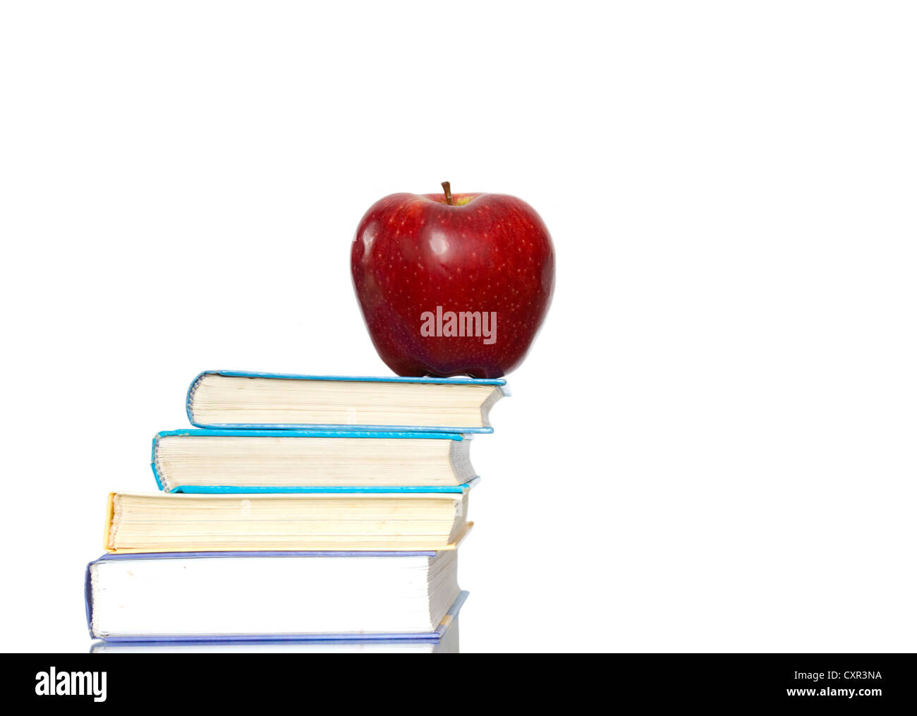 Book Stack With Ruler Apple Apple stack hi-res stock photography and images - Alamy