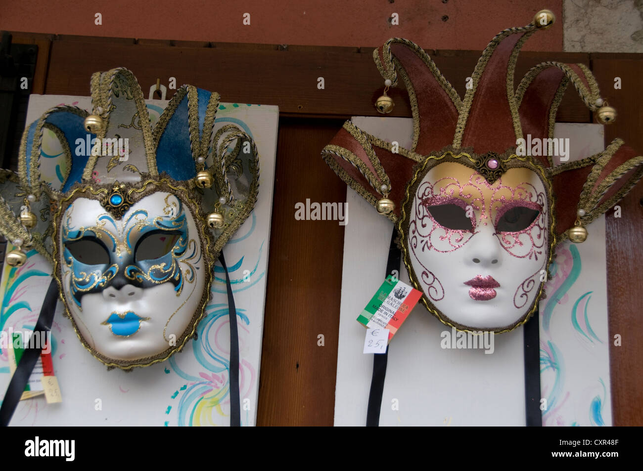 A Display Of Masquerade Ball Masks And Venetian Mask On Sale In Stock Photo Alamy