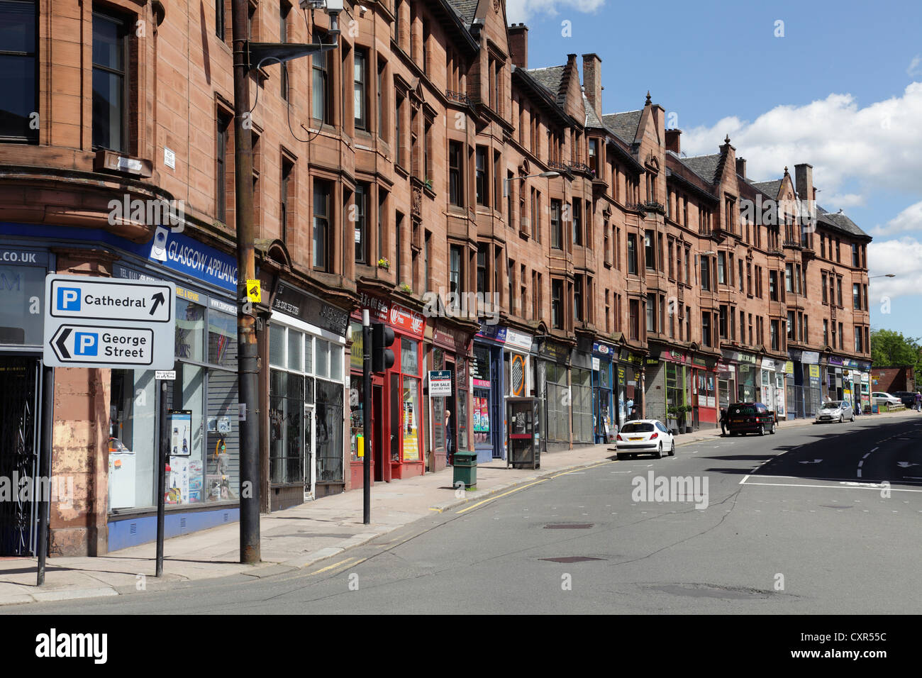 Looking North up High Street in Glasgow, Scotland, UK Stock Photo