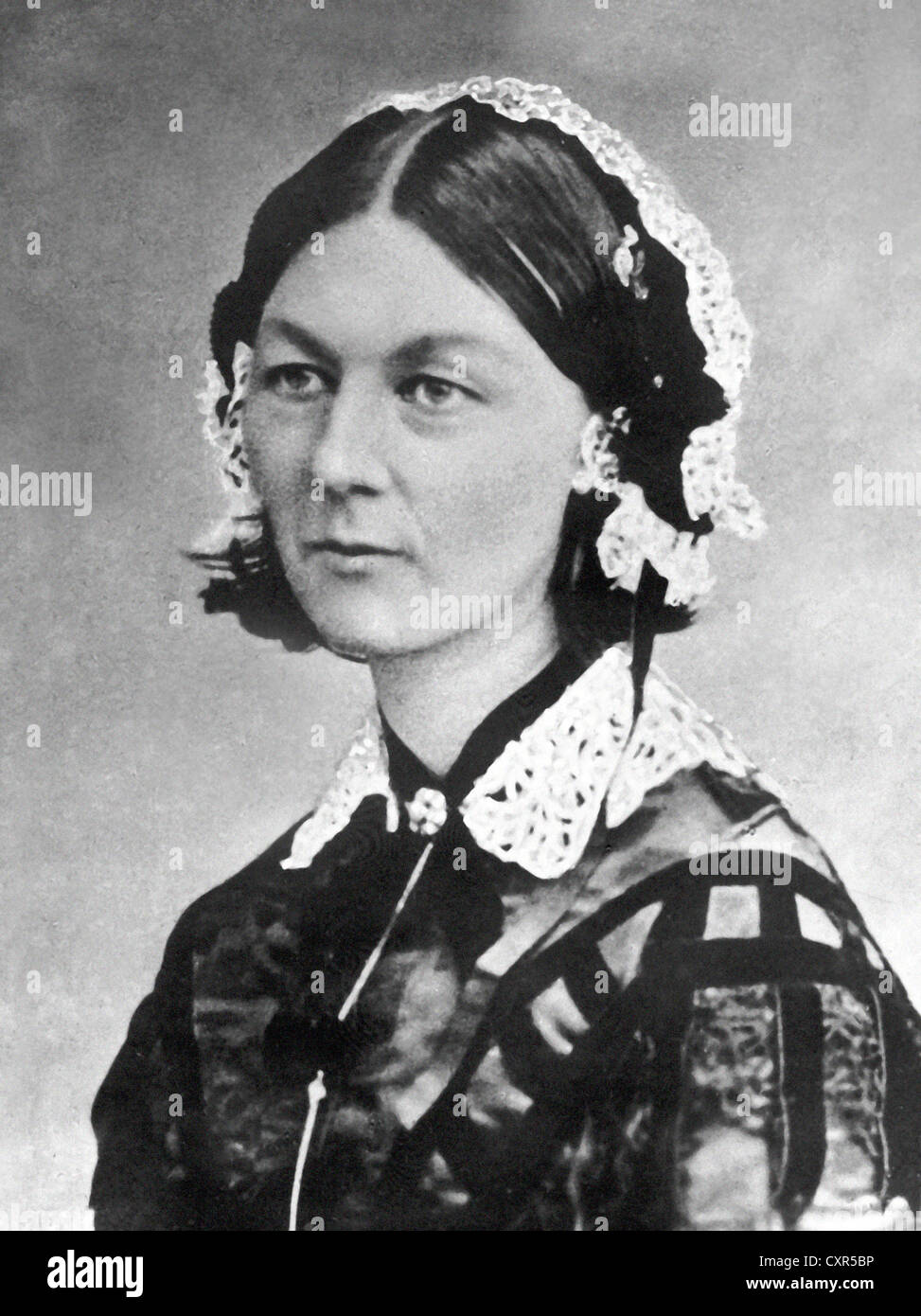 Florence Nightingale is famous for her nursing work during the Crimean War (1854 - 56). From the archives of Press Portrait Service (formerly Press Portrait Bureau) Stock Photo