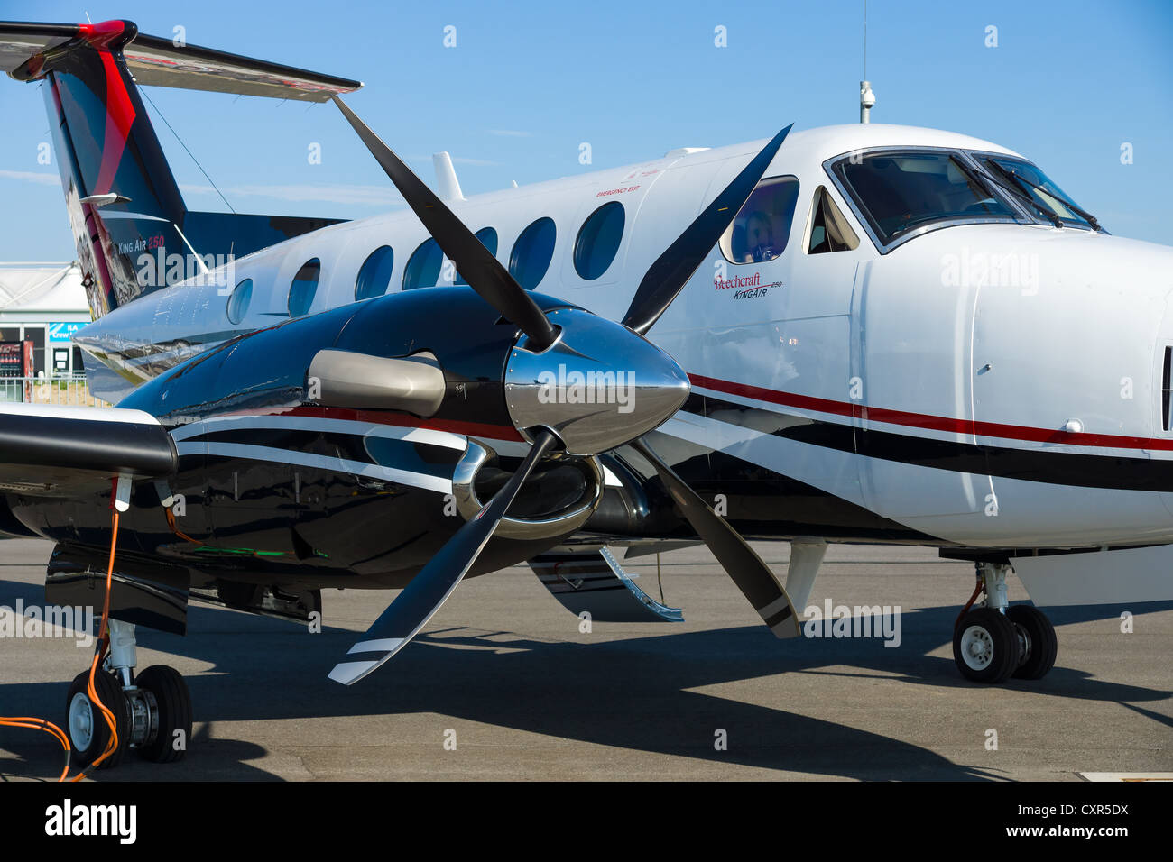 Twin-turboprop aircraft Beechcraft King Air, Model B250 Stock Photo - Alamy