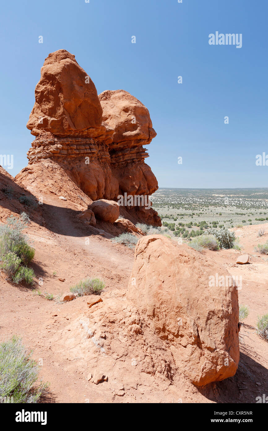 Sandstone formations with distinctive stratification and bedding