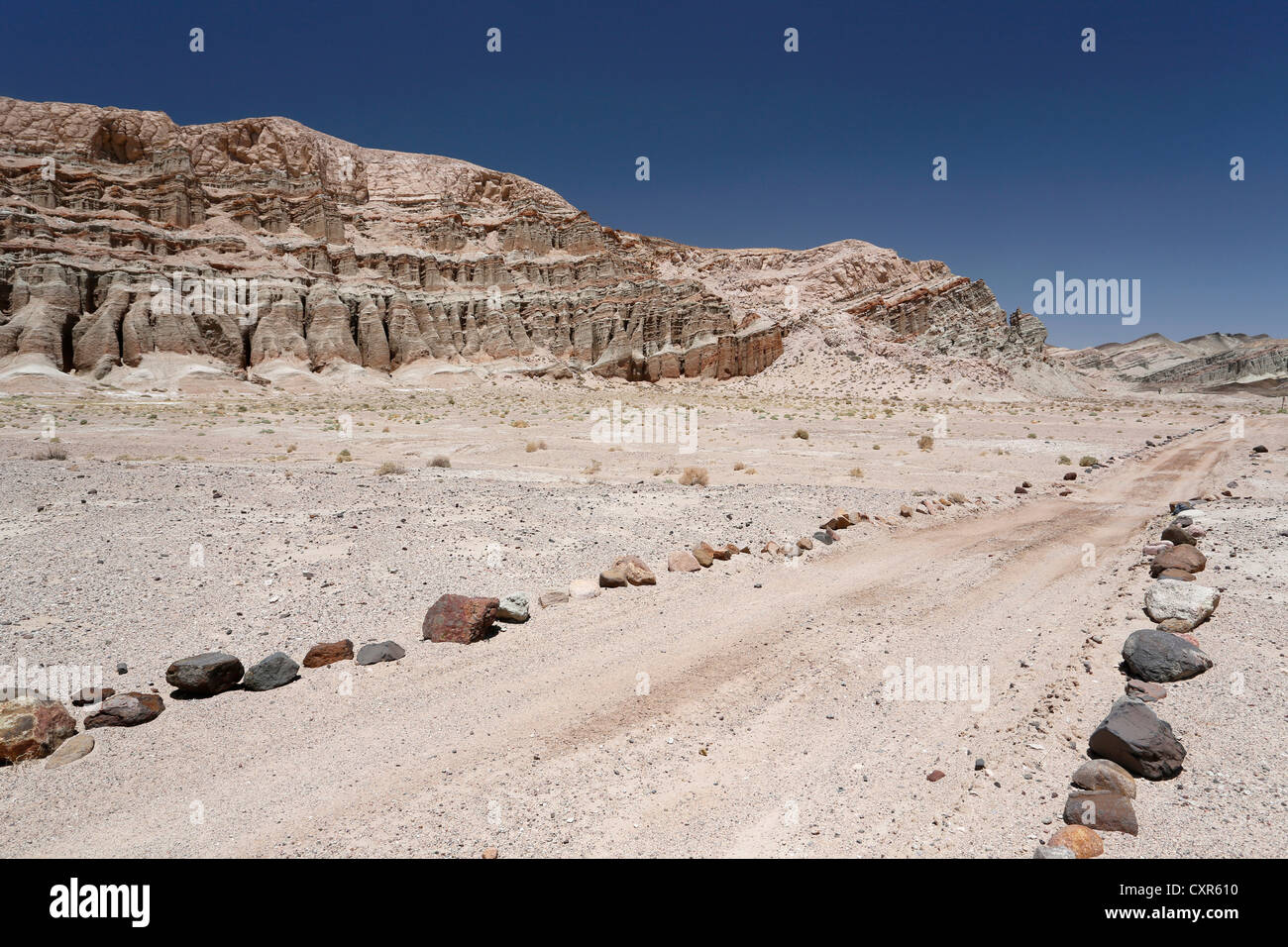 Gravel road in Red Rock Canyon State Park, southern tip of the Sierra Nevada, California, USA Stock Photo