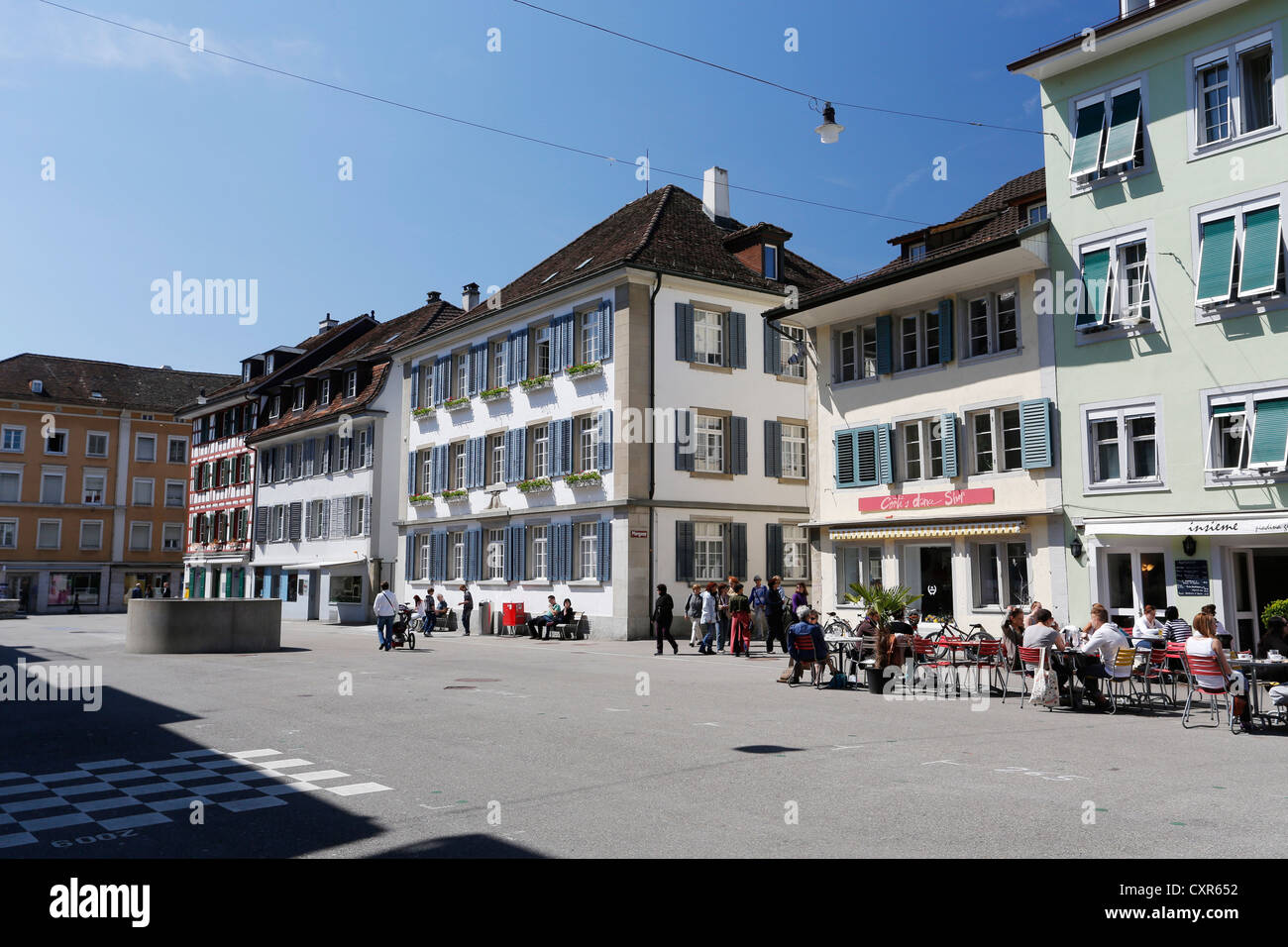 Old town of Steinberggasse street, town centre of Winterthur, Switzerland, Europe Stock Photo