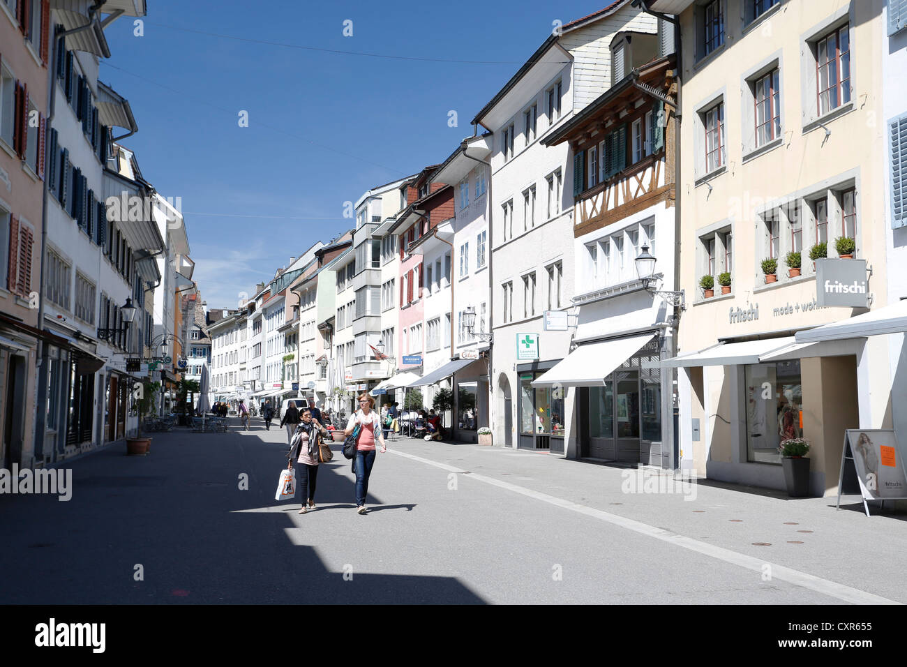 Old town of Steinberggasse street, town centre of Winterthur, Switzerland, Europe Stock Photo