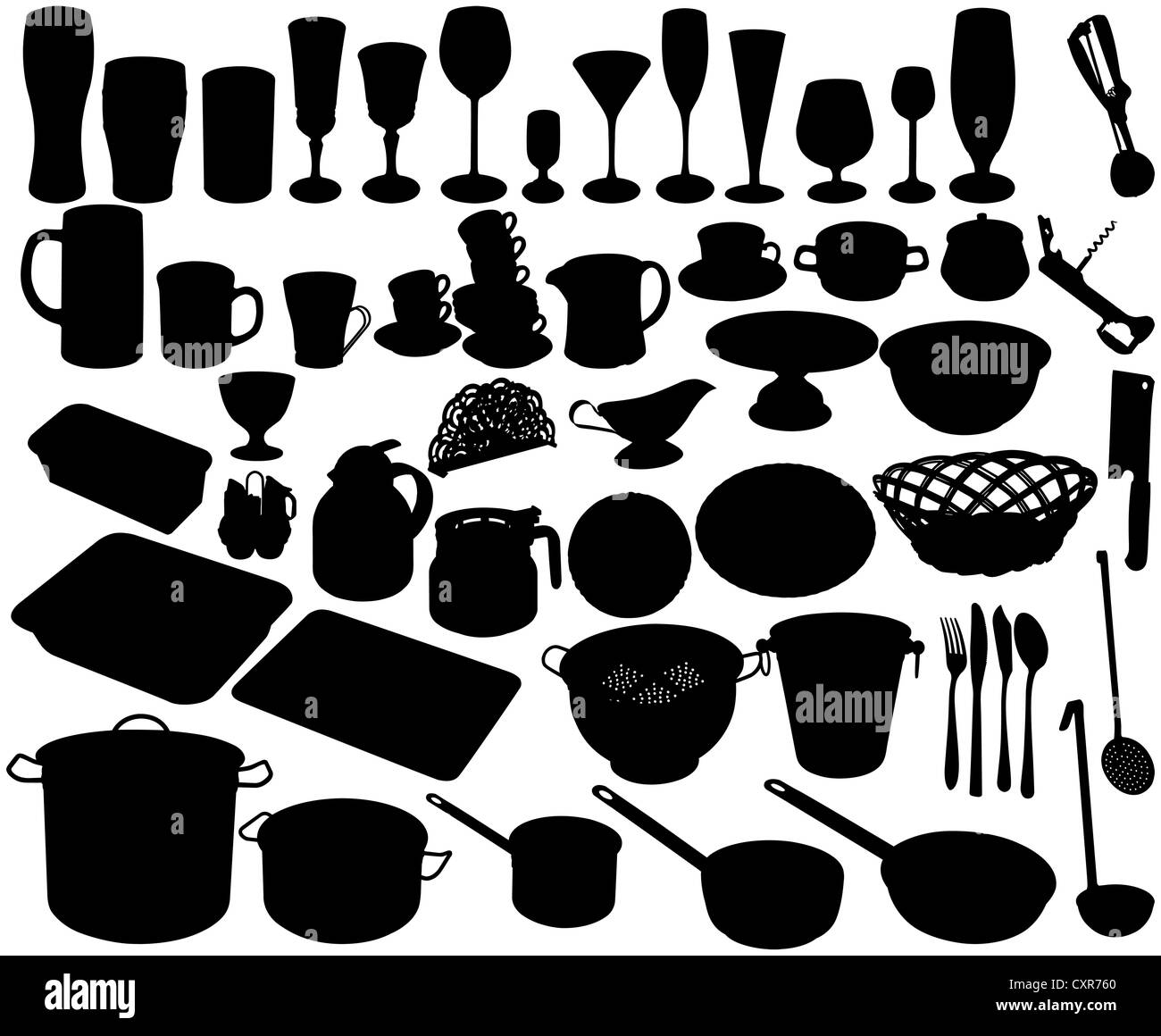 kitchen shut oneself off on white background accessories, vector illustration Stock Photo