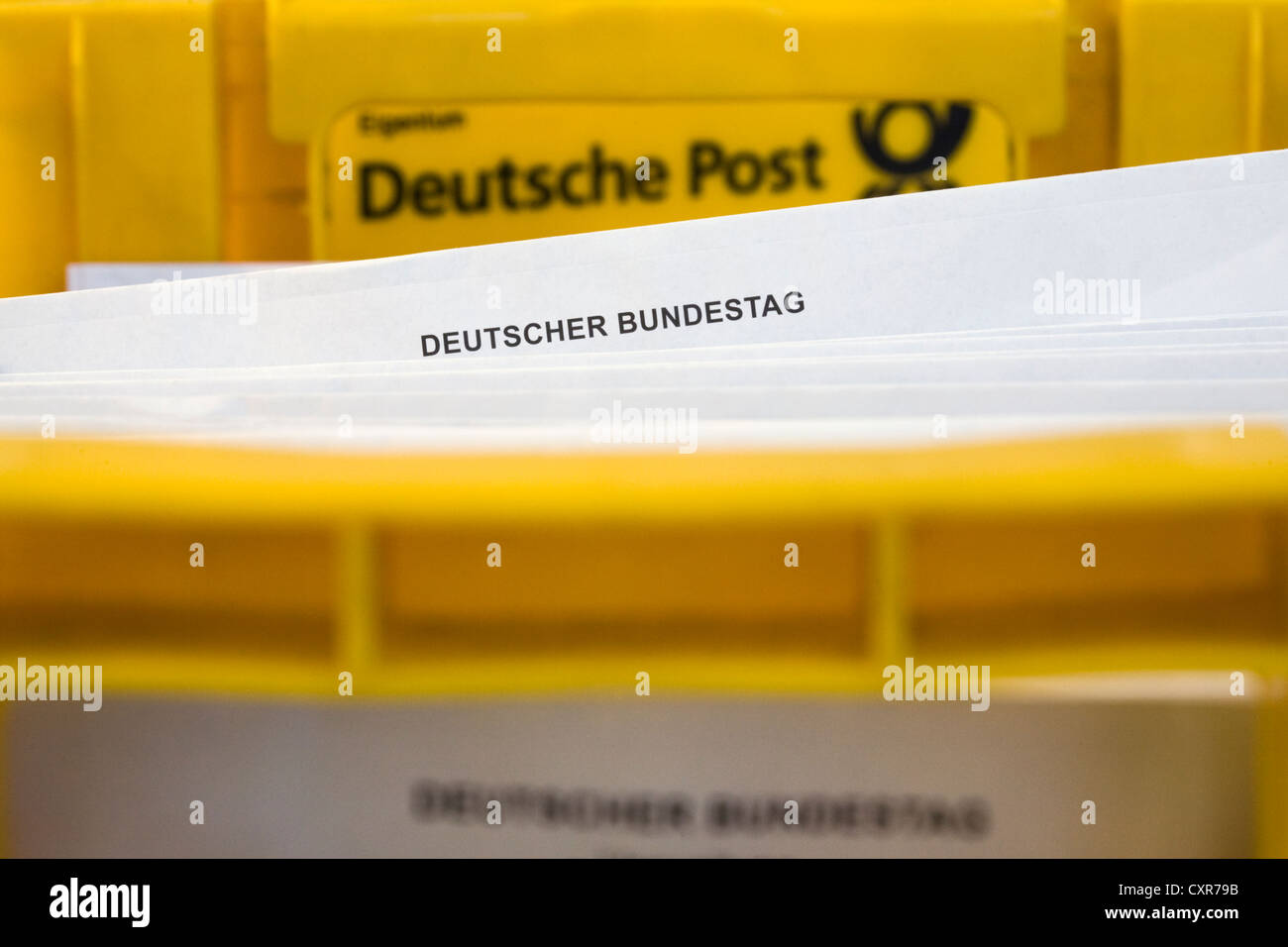 Distribution of mail in the German Parliament, Deutscher Bundestag, Berlin, Germany, Europe Stock Photo