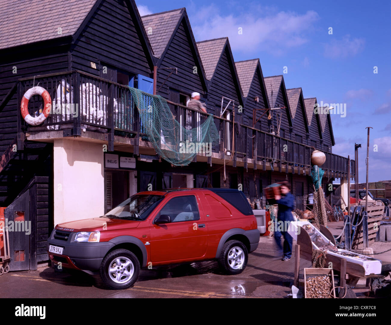 Land Rover Freelander Comercial at Whitstable docks Kent UK Stock Photo