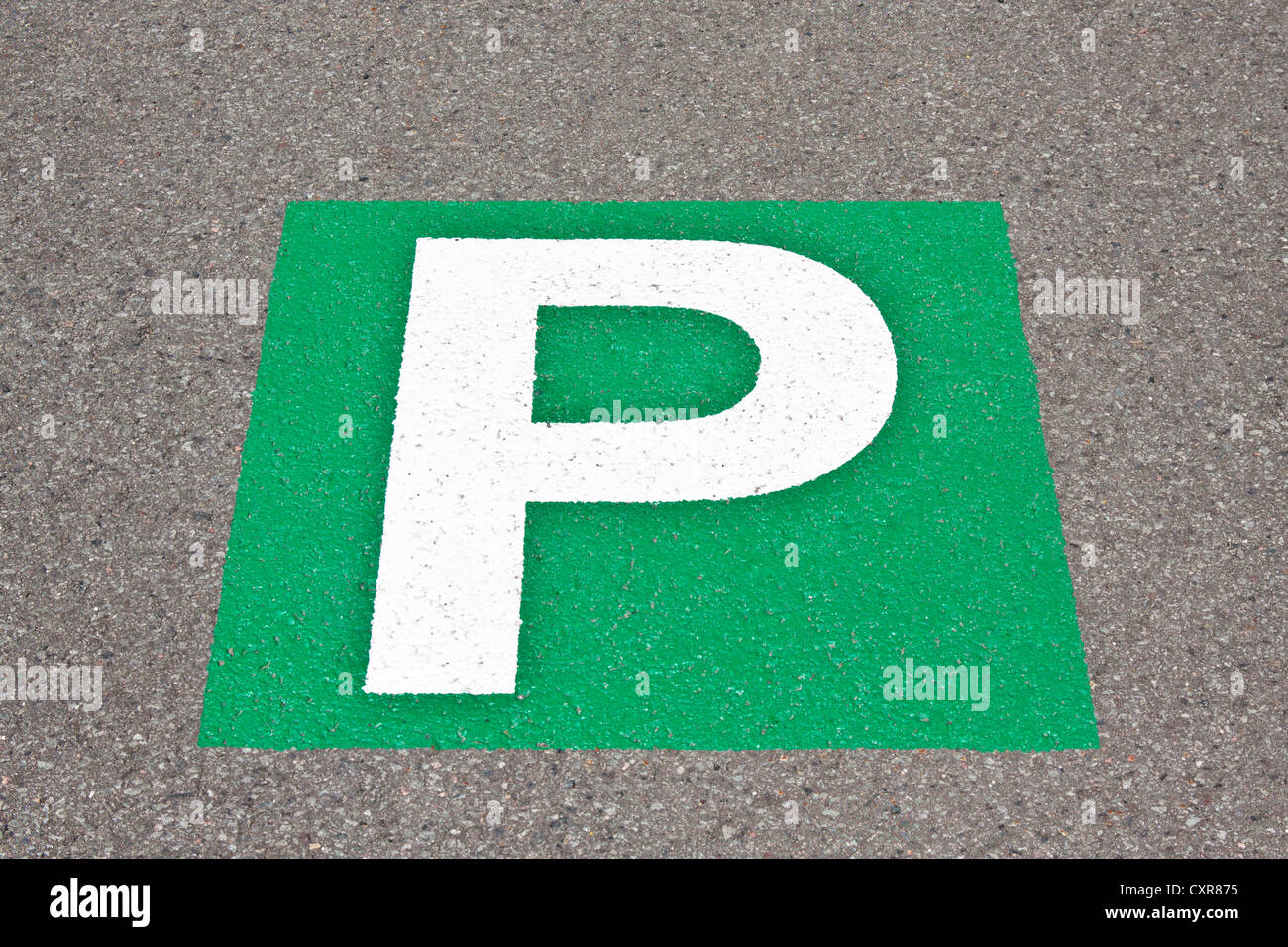 Green parking sign, car park only for electric vehicles Stock Photo