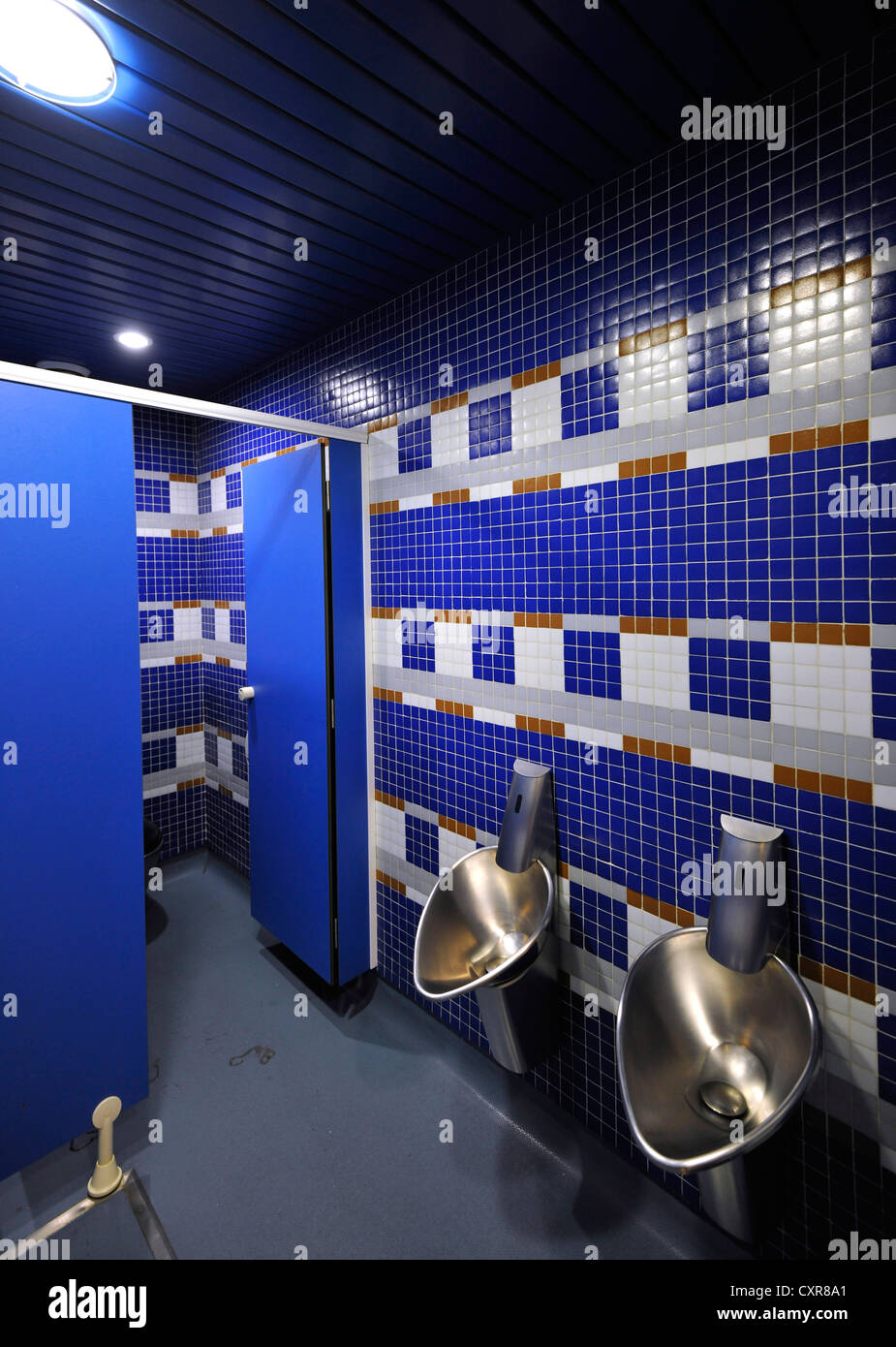 Toilets for the visiting team, locker room, Estadio Santiago Bernabeu stadium, football venue of Real Madrid, Chamartin district Stock Photo