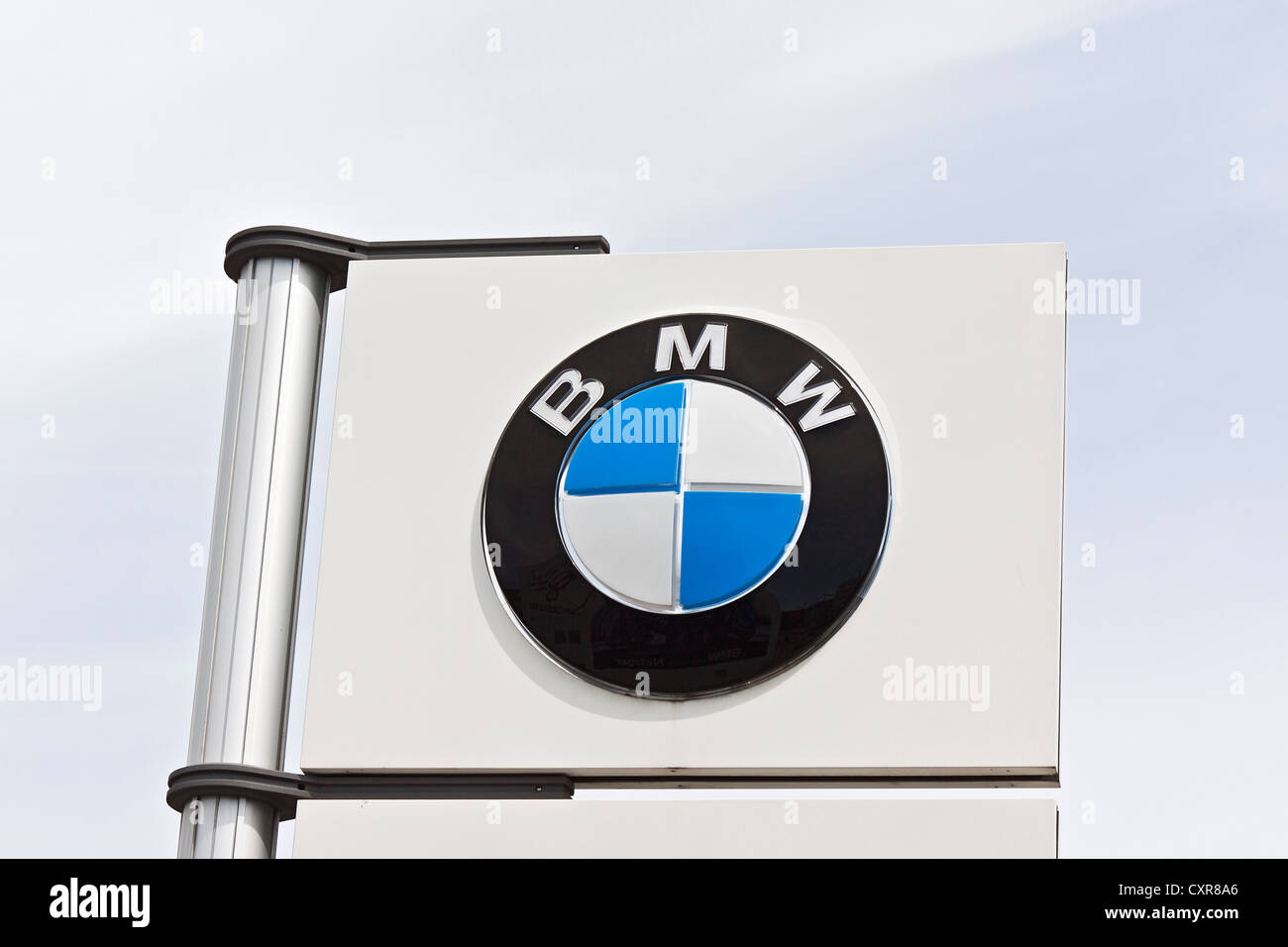 Sign, logo, BMW, Bayerische Motorenwerke AG, car manufacturer Stock Photo