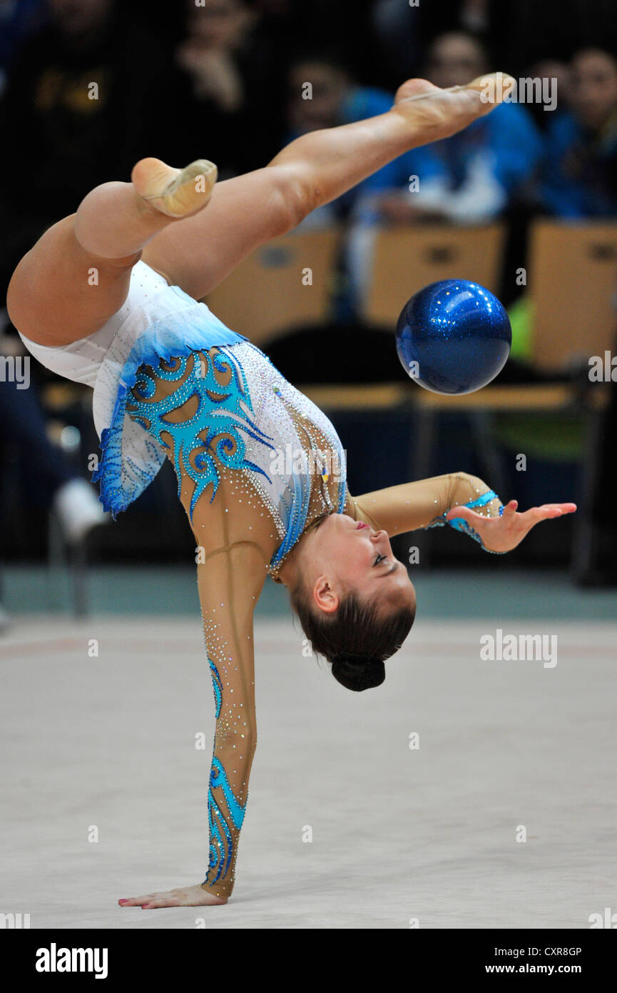 Daria Kondakova, RUS, Russia, ball, Rhythmic Gymnastics Schmiden International 2012, Fellbach near Stuttgart, Baden-Wuerttemberg Stock Photo