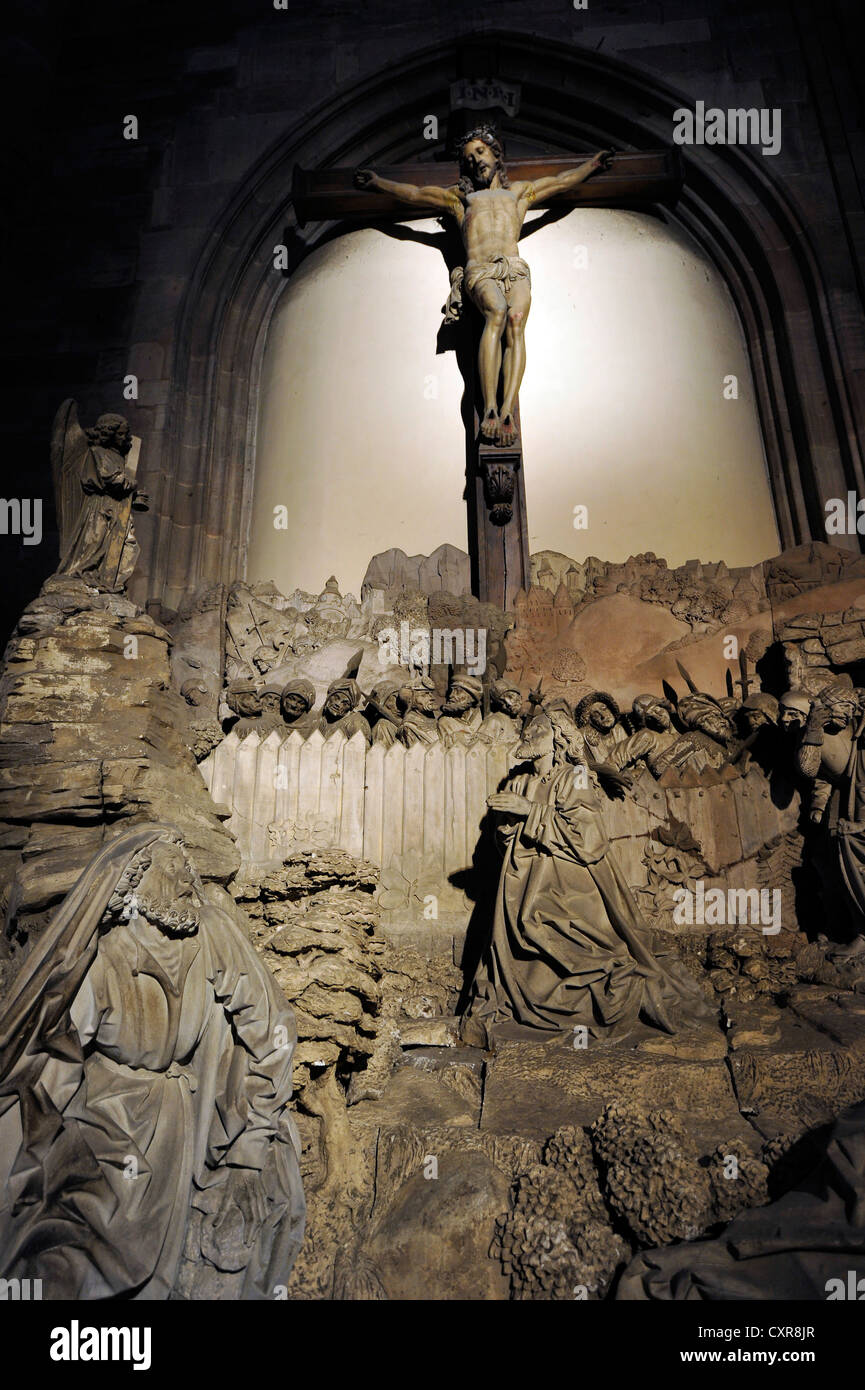 Christ on the Mount of Olives, interior view of Strasbourg Cathedral, Cathedral of Our Lady of Strasbourg, Strasbourg Stock Photo