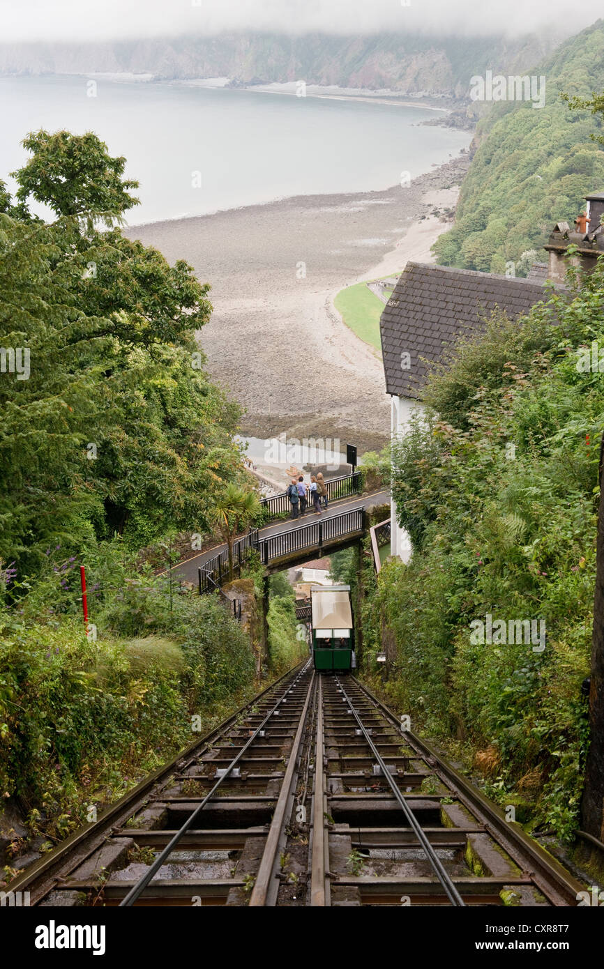 Cliff railway between Lynmouth and Lynton, Devon Stock Photo