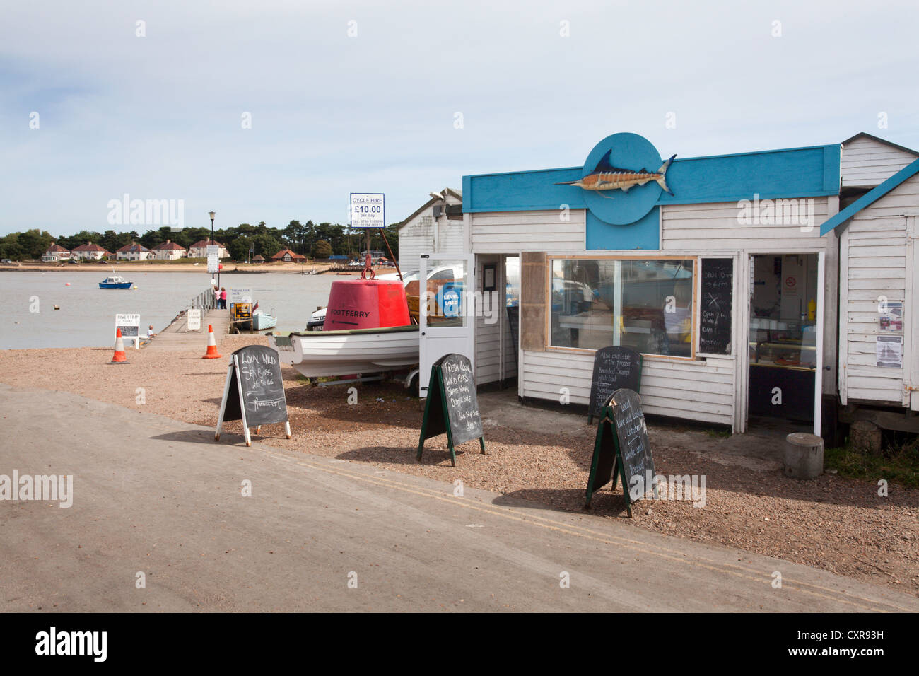 Fresh Fish Stall at Felixstowe Ferry Suffolk England Stock Photo