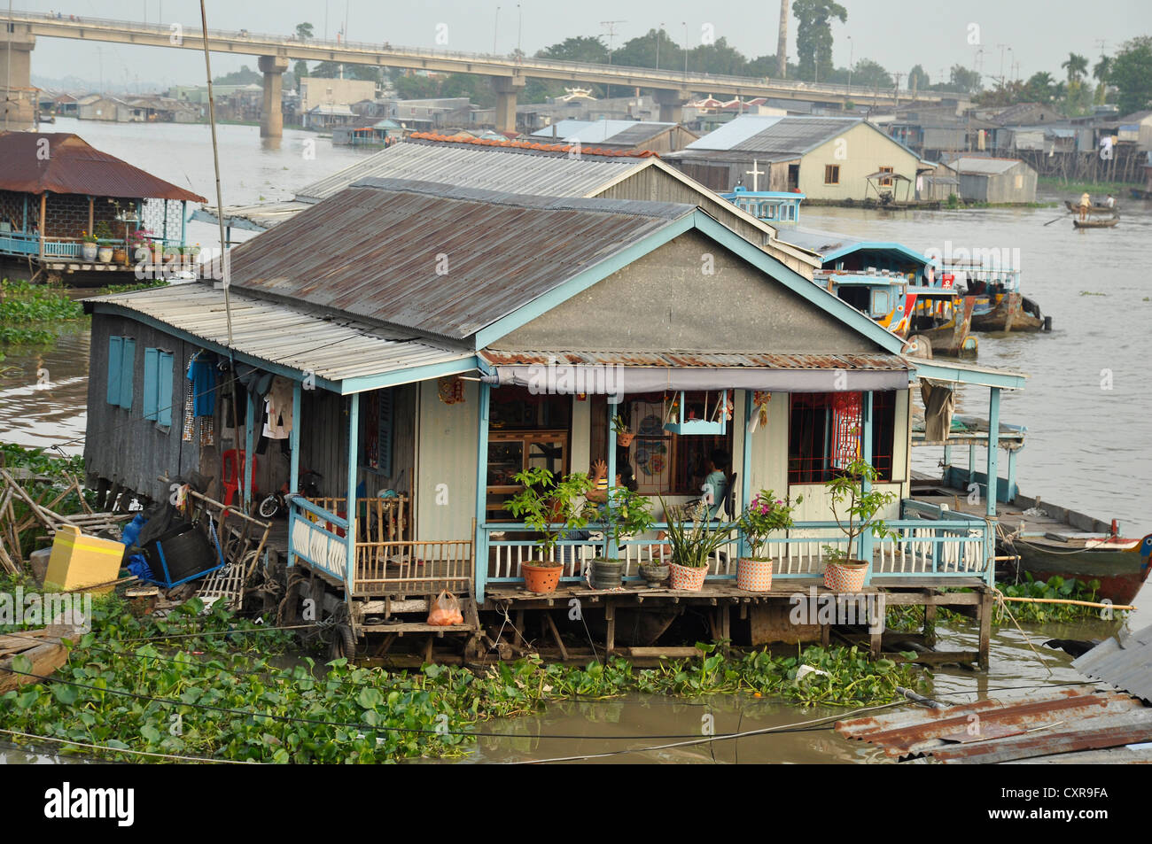 House boat on the Mekong River, Chau Doc, Mekong Delta, Vietnam