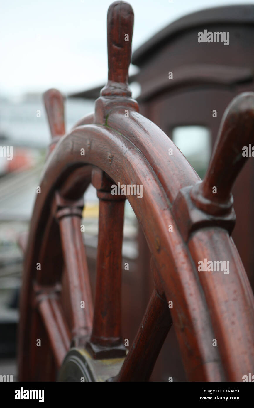 Wheel on a ship Stock Photo
