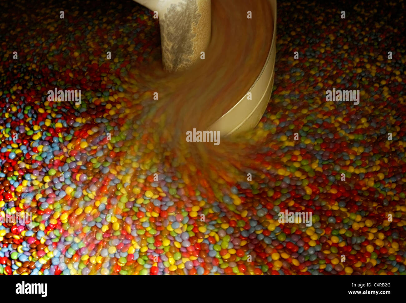 Smarties storage in the chocolate factory of the Nestlé AG, Hamburg, Germany, Europe Stock Photo