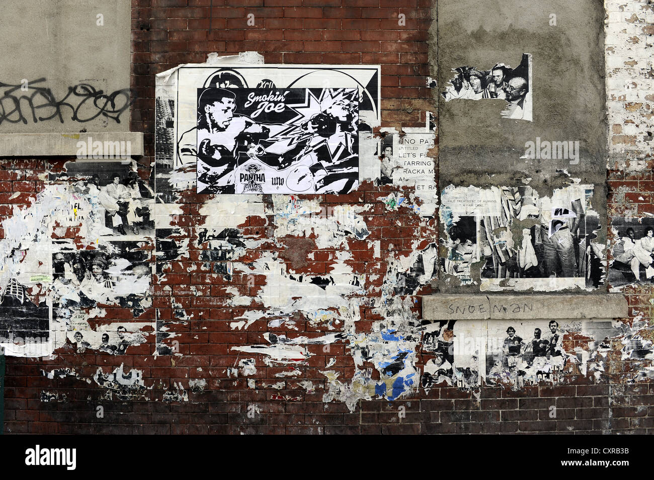 Wall with billboards in Harlem, Manhattan, New York City, New York, USA