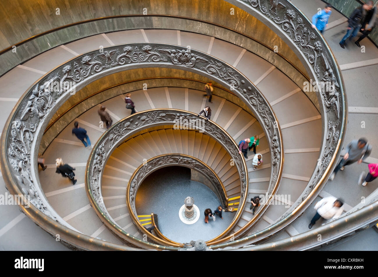 Double-helix of the spiral staircase in the Vatican Museums, Vatican, Vatican City, Rome, Lazio, Italy, Southern Europe, Europe Stock Photo