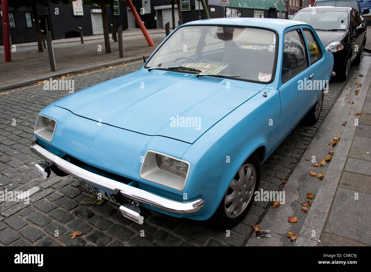 Old Blue Car 1970s Vauxhall Chevette Stock Photo