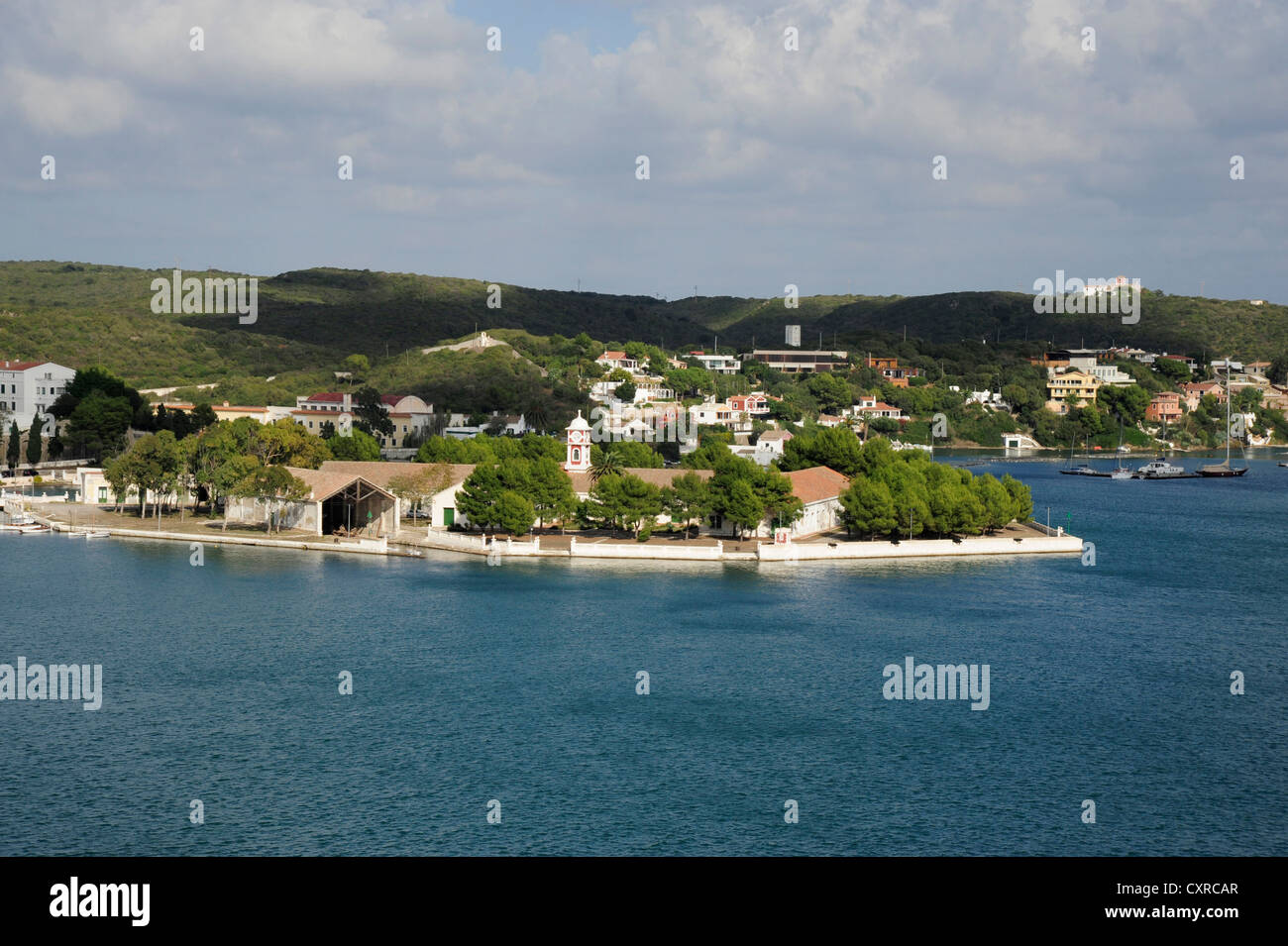 Pinto Peninsula, north side of the harbour of Mahon, Port de Mao, Minorca, , Balearic Islands, Mediterranean, Spain, Europe Stock Photo