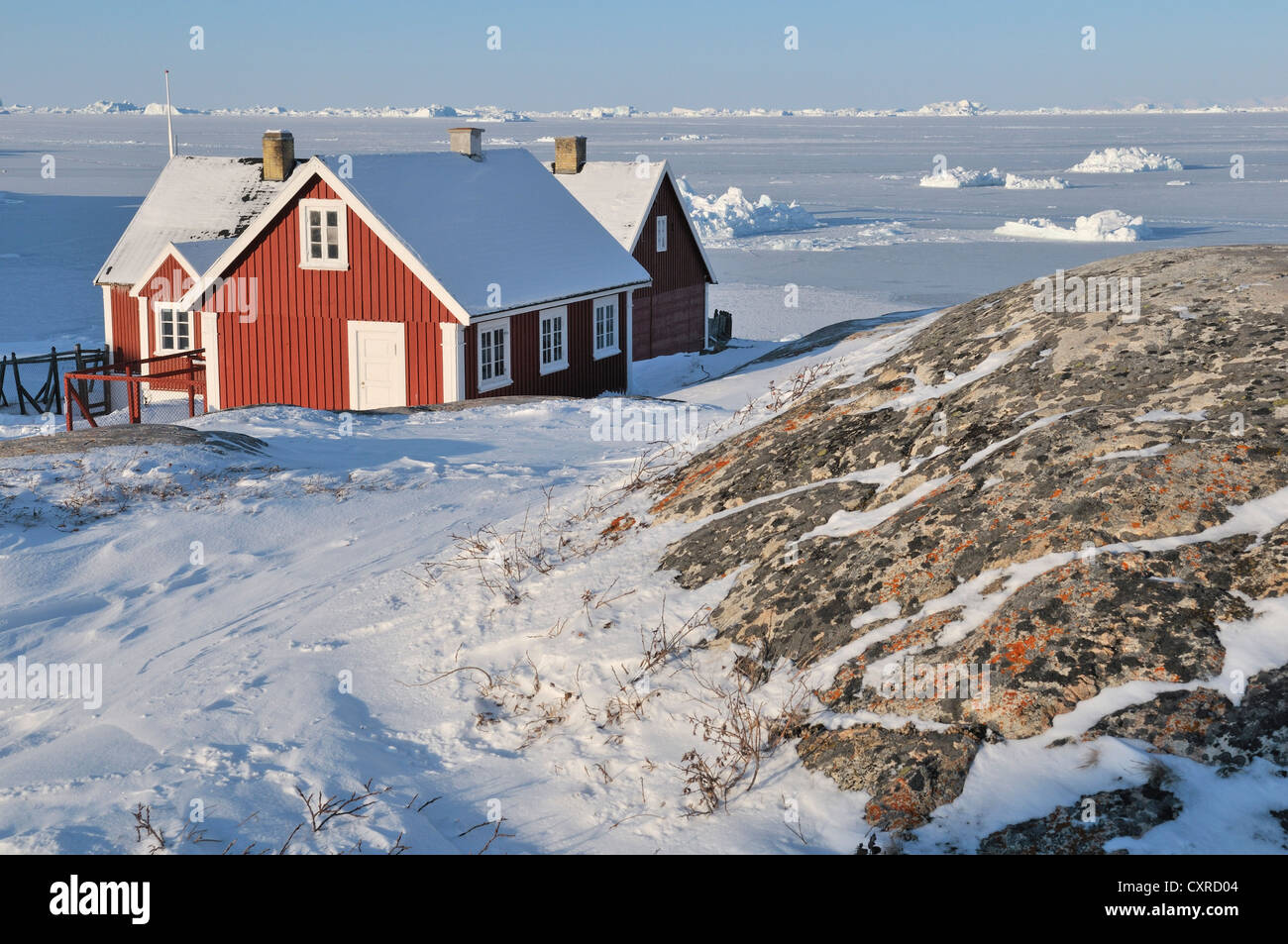 Residential house, Ilulissat, Greenland, Arctic North America Stock