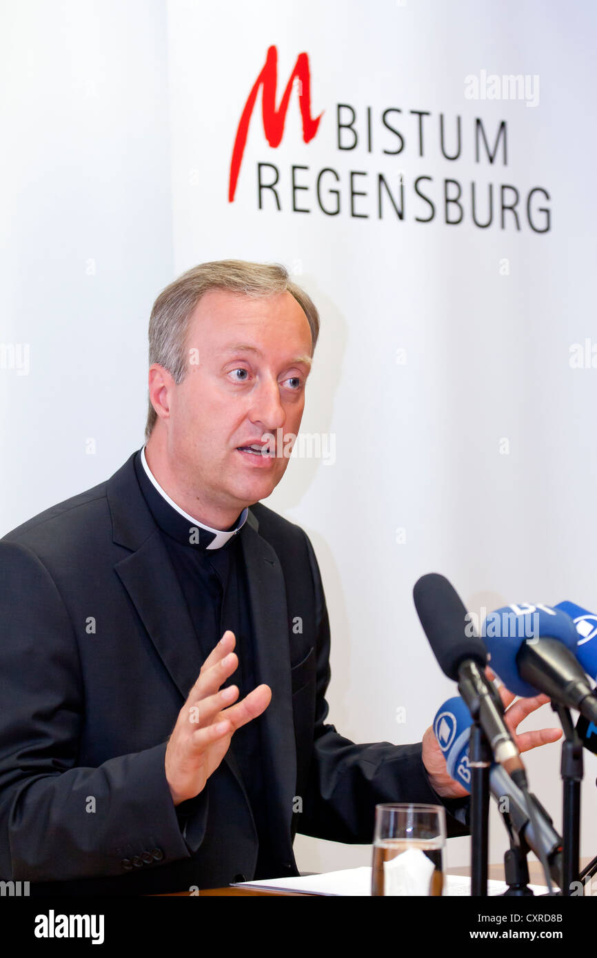 Vicar-General Prelate Michael Fuchs of the Diocese of Regensburg during a press conference on 2 July 2012, Regensburg, Bavaria Stock Photo