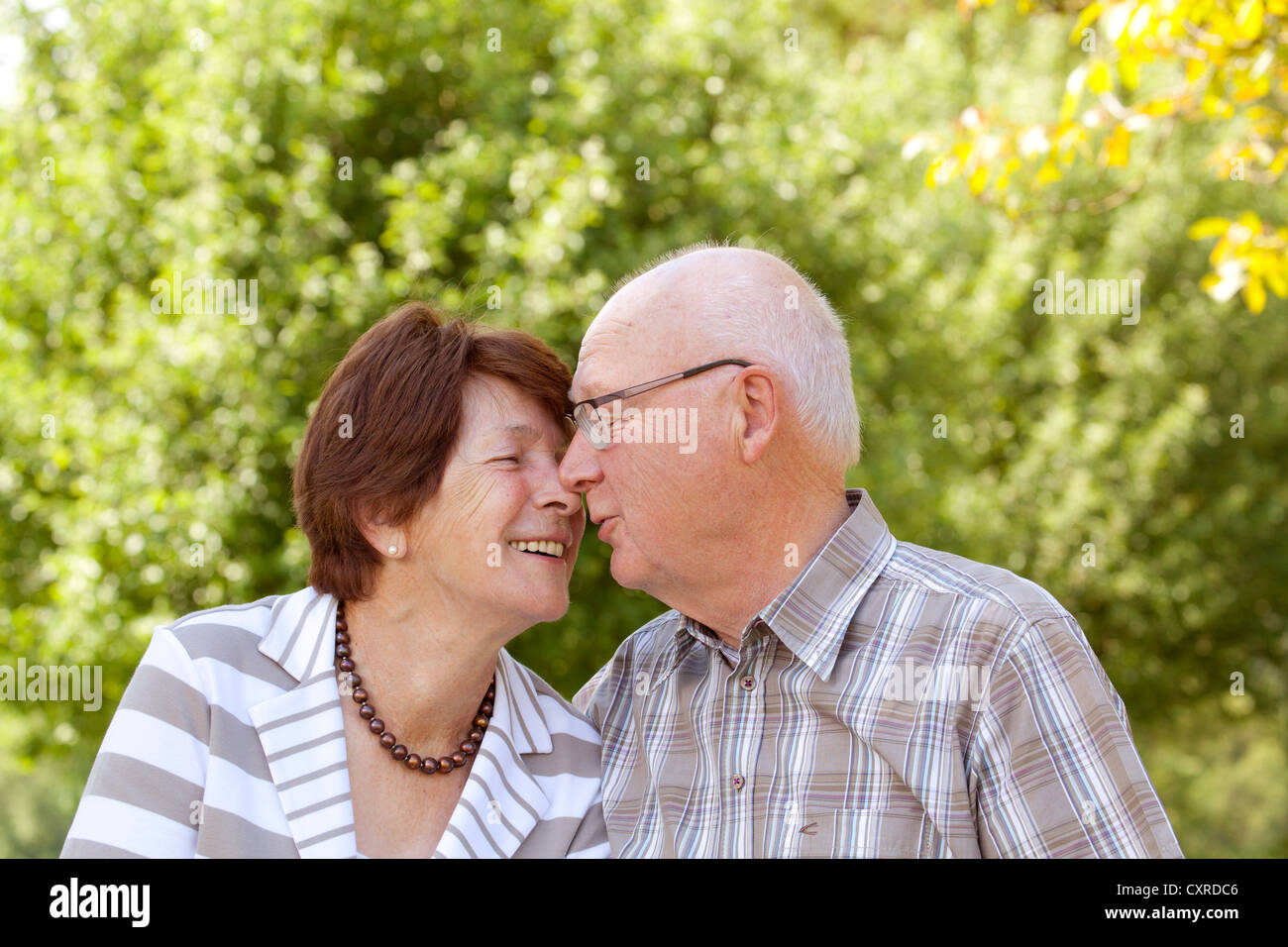 Elderly couple, retirees, 70-80 years old, Bengel, Rhineland-Palatinate, Germany, Europe Stock Photo