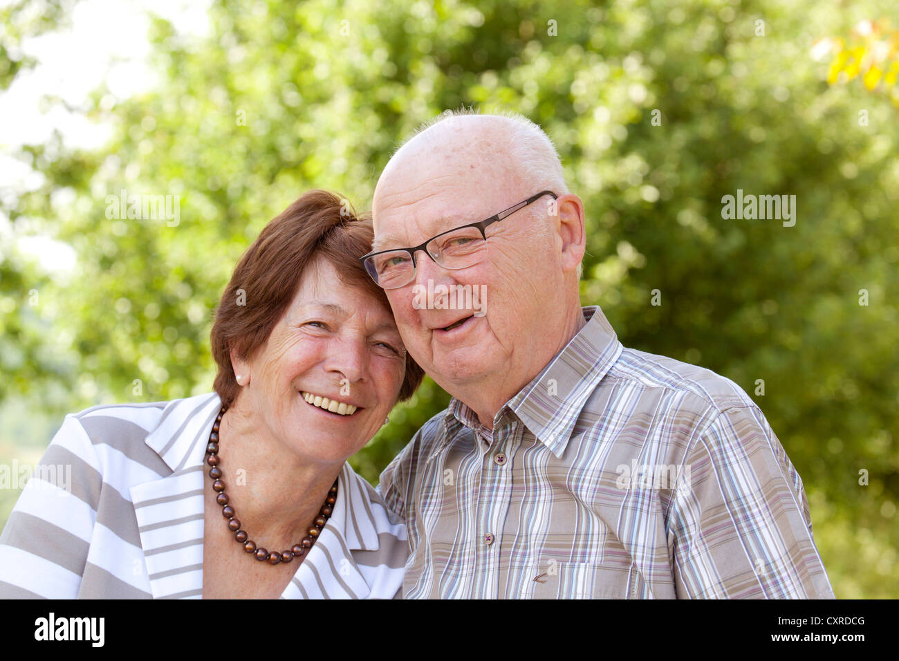 Elderly couple, retirees, 70-80 years old, Bengel, Rhineland-Palatinate, Germany, Europe Stock Photo