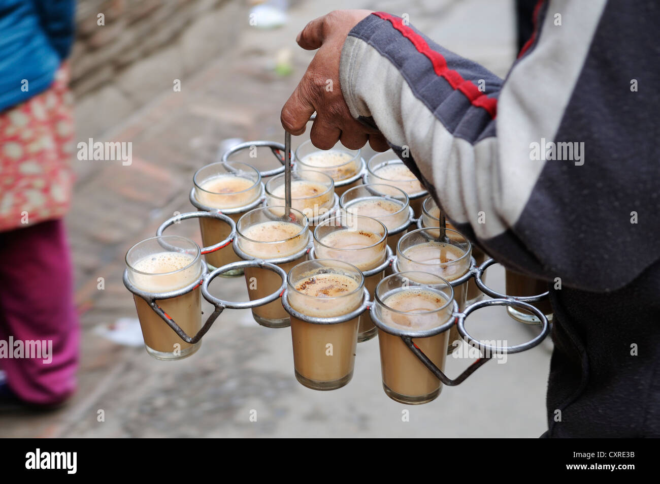 Street tea vendor, Thamel, Kathmandu, Nepal, Asia Stock Photo
