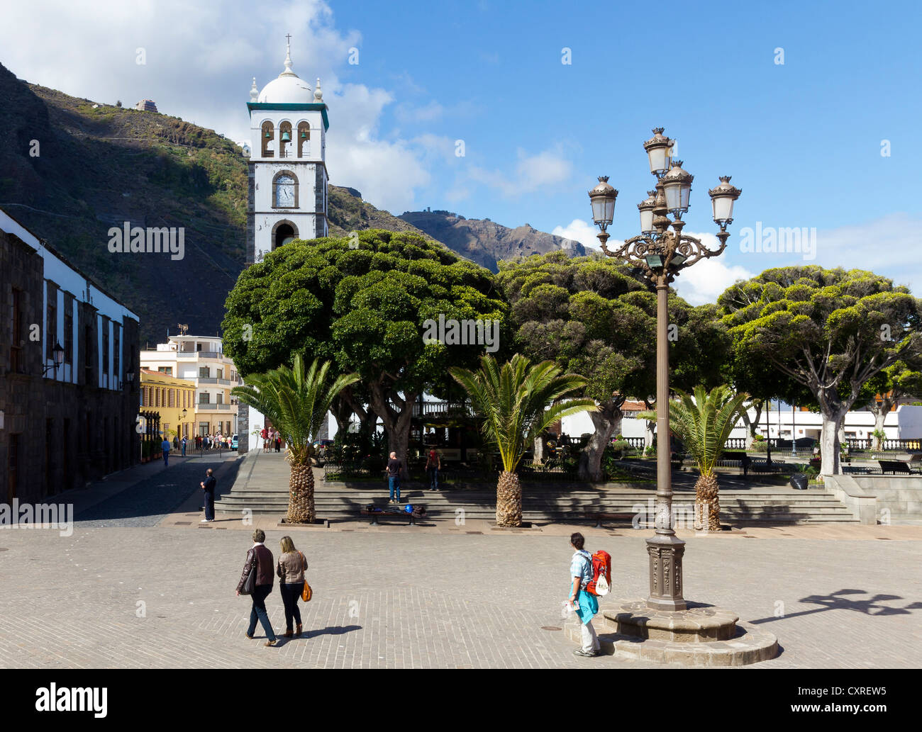 Plaza de la Libertad square, Garachico, northern Tenerife, Tenerife, Canary Islands, Spain, southern Europe Stock Photo