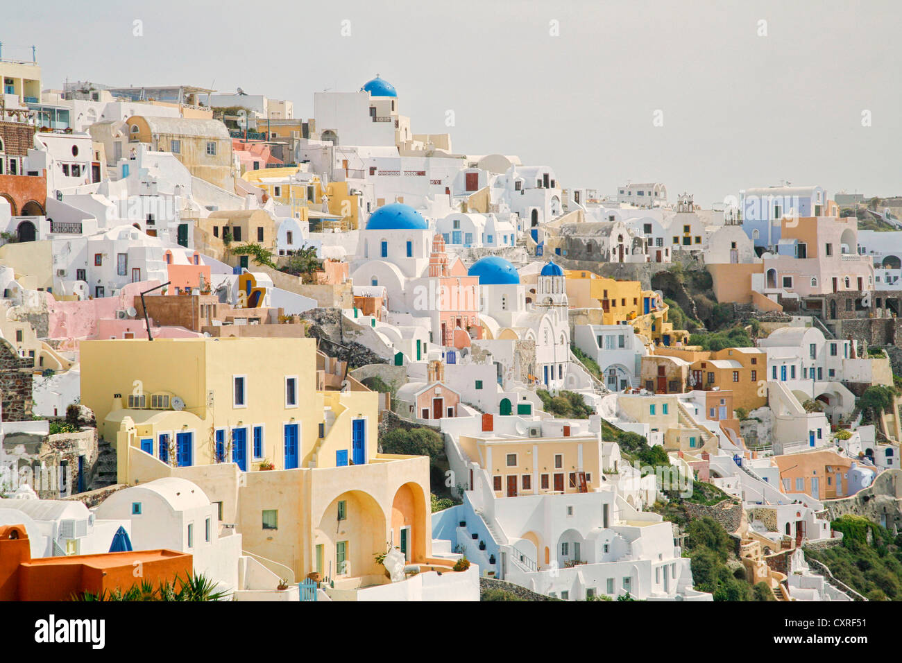 View of the village of Oia, Santorini Island, Cyclades, Greece, Europe Stock Photo