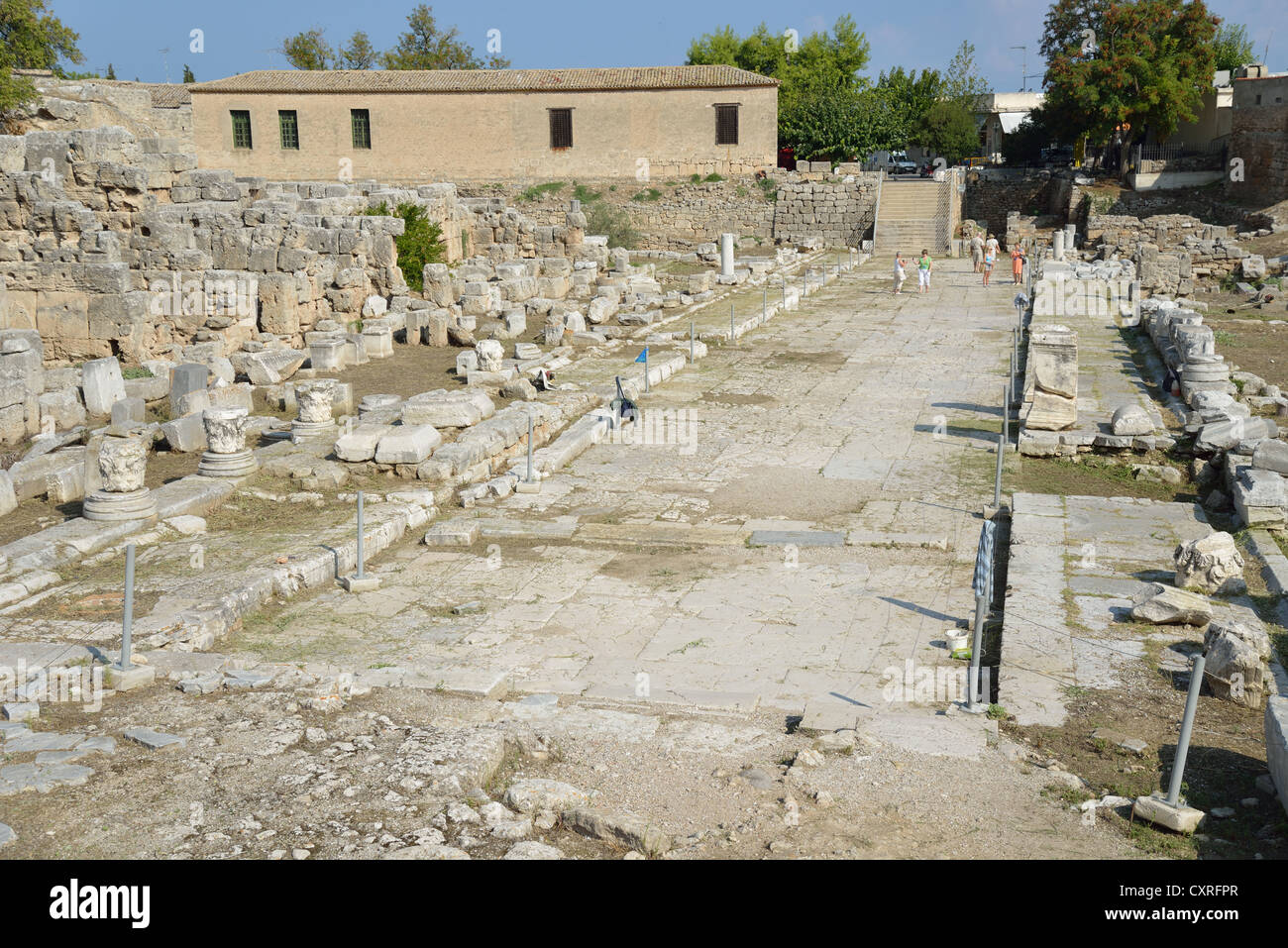 Lechaion Way, Ancient Corinth, Corinth Municipality, Peloponnese region, Greece Stock Photo