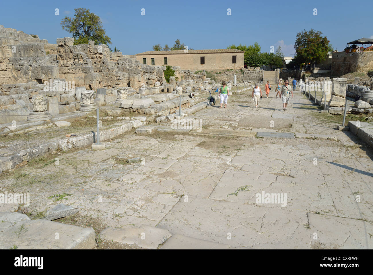 Lechaion Way, Ancient Corinth, Corinth Municipality, Peloponnese region, Greece Stock Photo