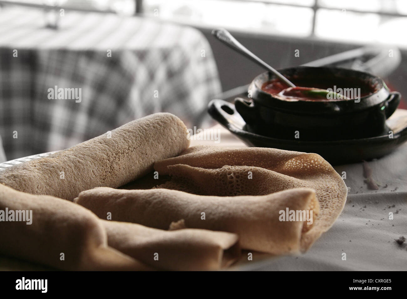 Injera traditional food of Ethiopia Stock Photo Alamy