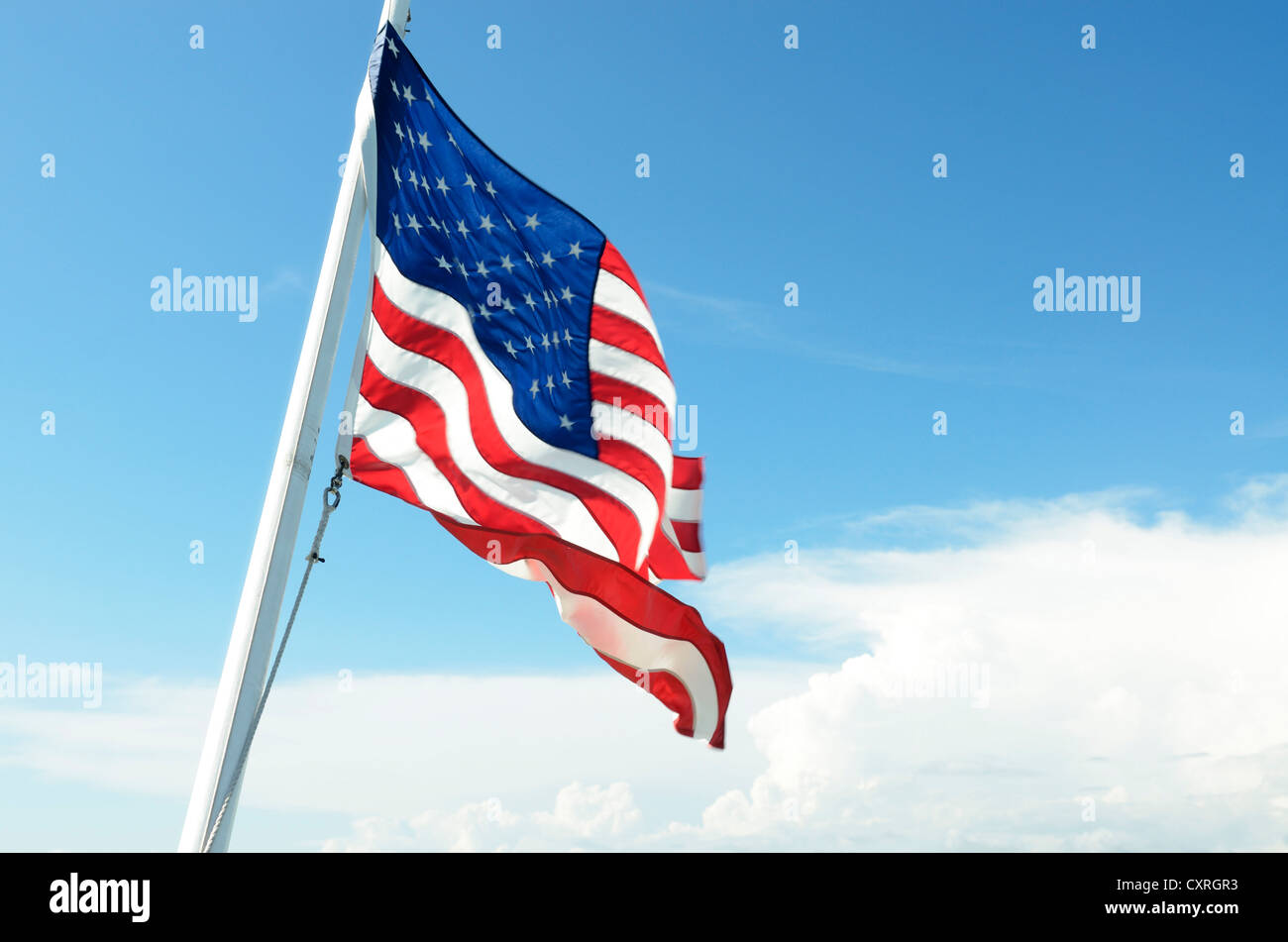 U.S. flag, Captiva Island, Sanibel Island, Florida, USA Stock Photo