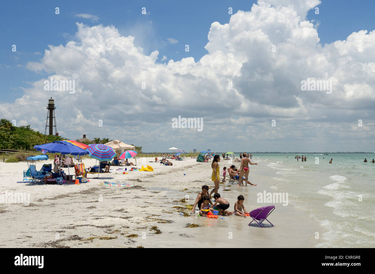 Beach of Sanibel Island, Florida, USA Stock Photo