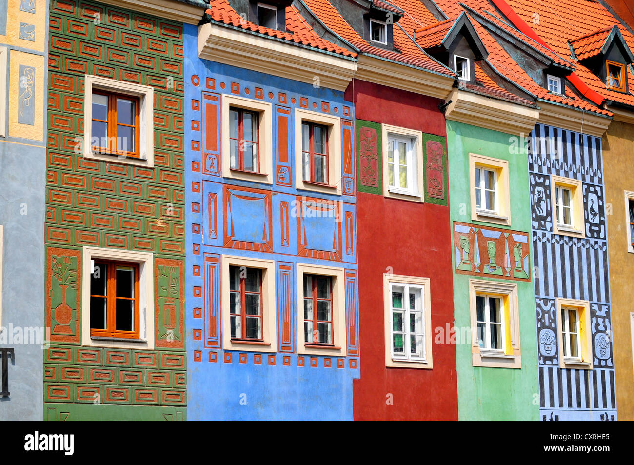 Buildings in the Old Town square in Poznan, Poland Stock Photo