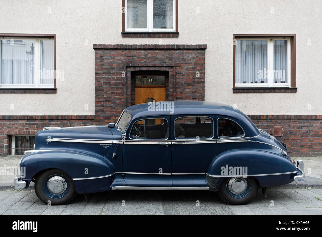 Hudson Commodore Six, American vintage or classic car from 1952, parked outside a house, Oberkassel district, Duesseldorf Stock Photo
