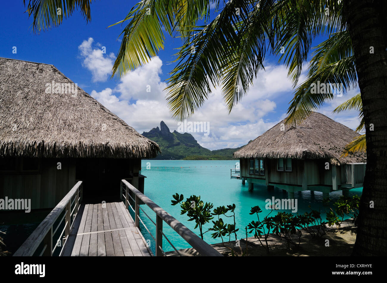Huts on stilts, St. Regis Bora Bora Resort, Bora Bora, Leeward Islands, Society Islands, French